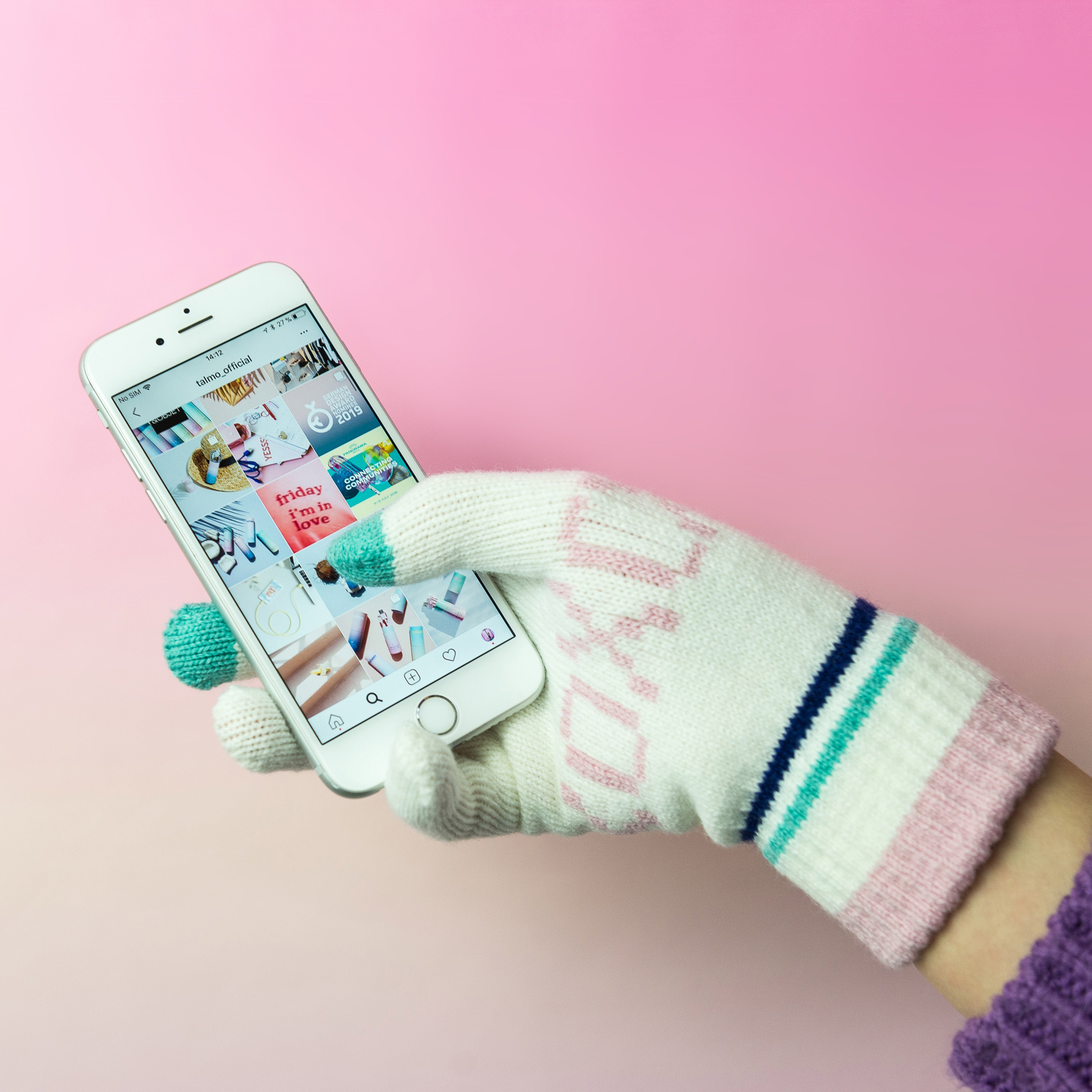 Touchscreen gloves - beige XOXO